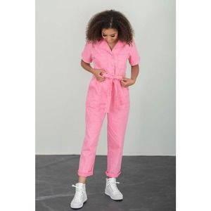 Pink Summer Hardly Workin' Utility Jumpsuit